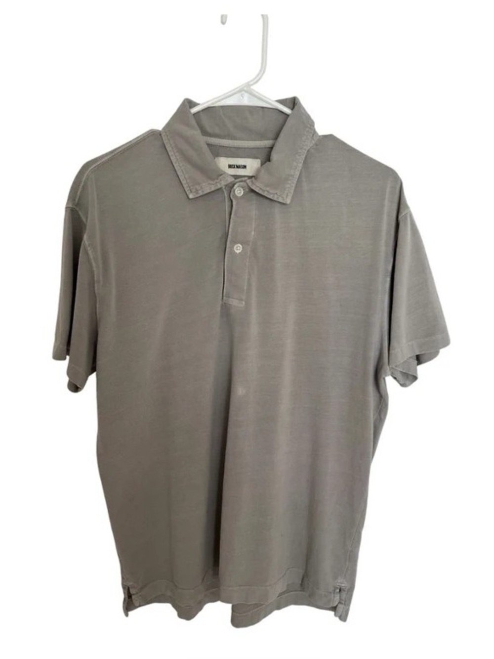 Buck Mason Vintage-Style Short Sleeve Polo in Gray